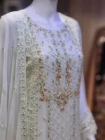 Agha Noor 3pc Chiffon Embroidered Suit ’23 | S210 - Patel Brothers NX 9