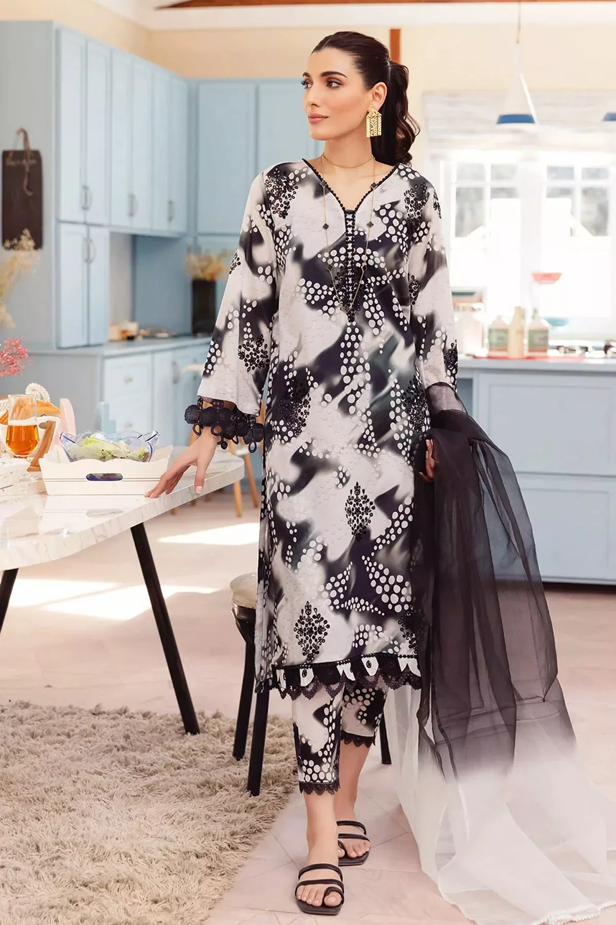 Nureh Ballerina Lawn Suit | NU2- 90 - Patel Brothers NX 3