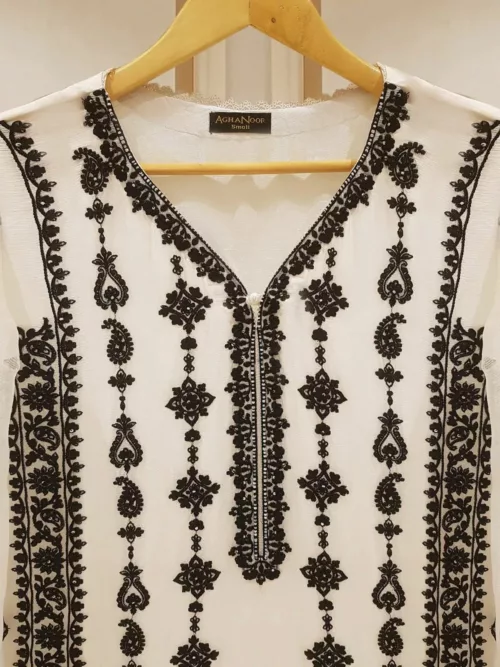 Pure Chiffon Beautiful Embroidered Shirt And Pants S106823 - Patel Brothers NX 4