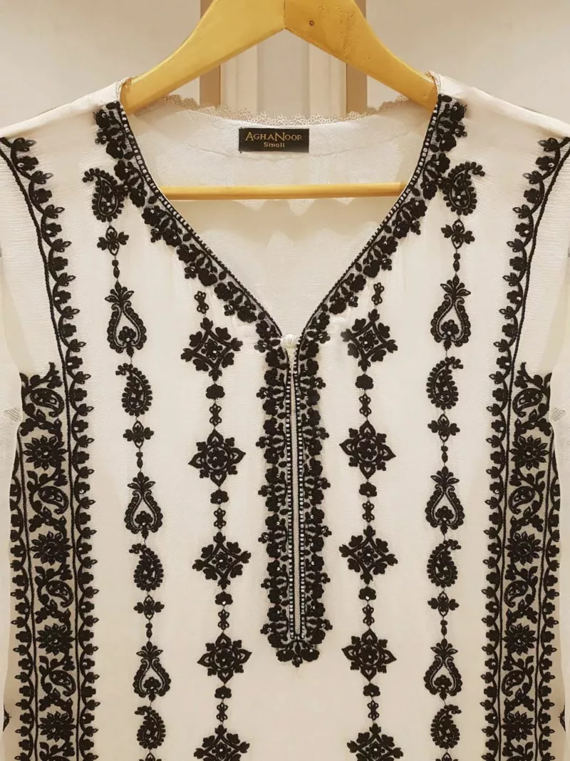 Pure Chiffon Beautiful Embroidered Shirt And Pants S106823 - Patel Brothers NX 6