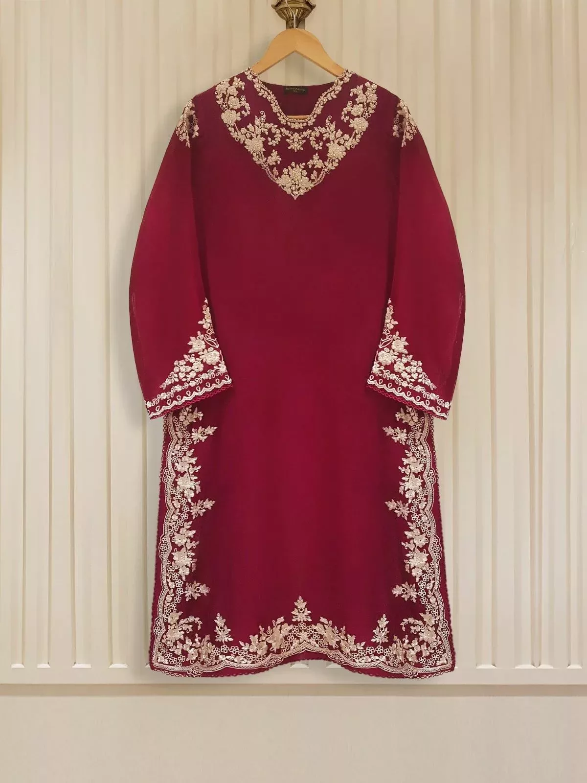 Pure Cotton Net Embroidered Shirt And Pants S106275 - Patel Brothers NX 3