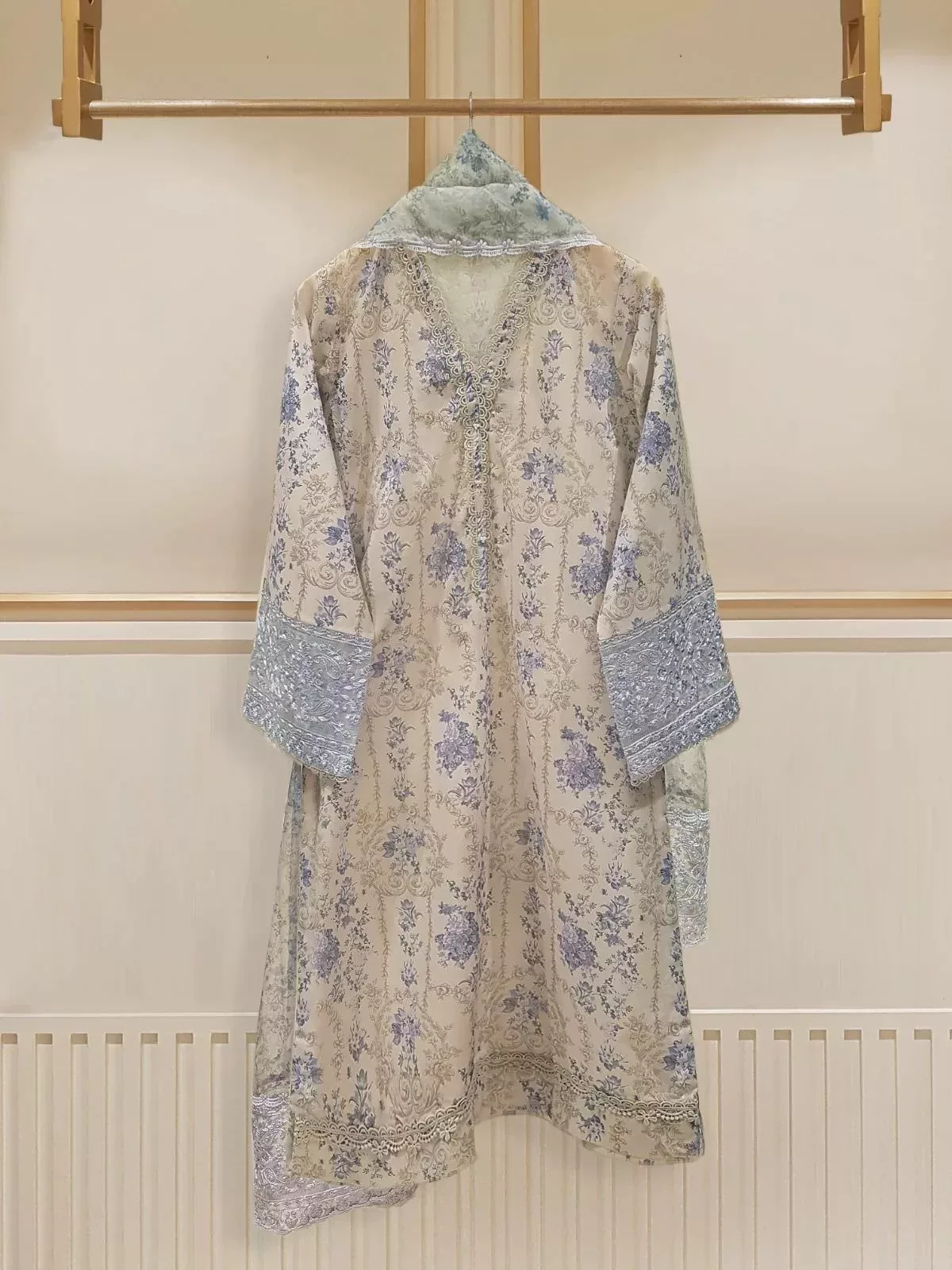 Three Piece Premium Digital Printed Pima Cotton Lawn S106586 - Patel Brothers NX 3