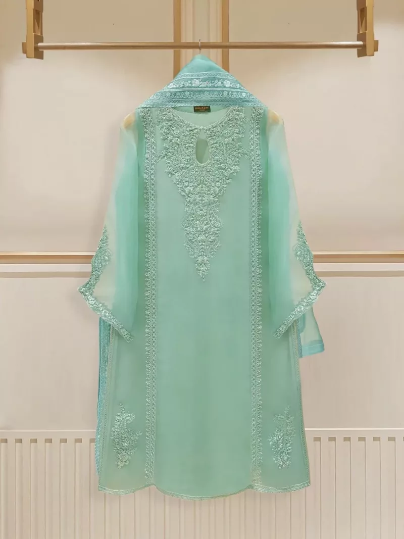 Two Piece Pure Organza Shirt With Dupatta S106613 - Patel Brothers NX 3
