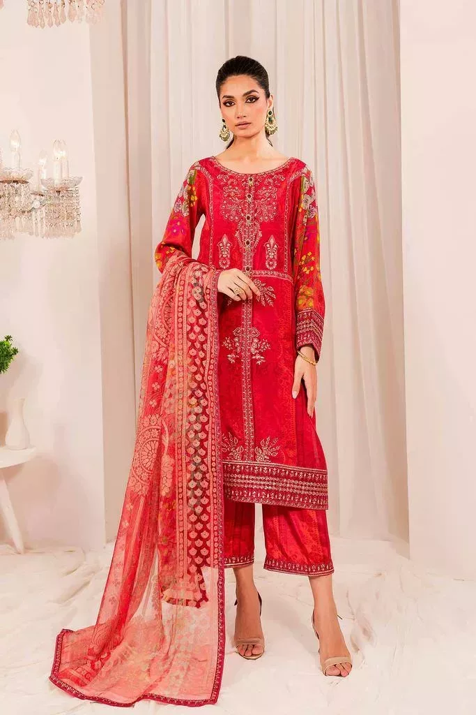 Charizma Unstitched Silk Fall Collection | CTW-08 - Patel Brothers NX 3