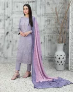 Nira Semi-Stitched Satin Shirt & Velvet Shawl | D-1115 - Patel Brothers NX 6