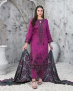 Nira Semi-Stitched Satin Shirt & Velvet Shawl | D-1122 - Patel Brothers NX 6
