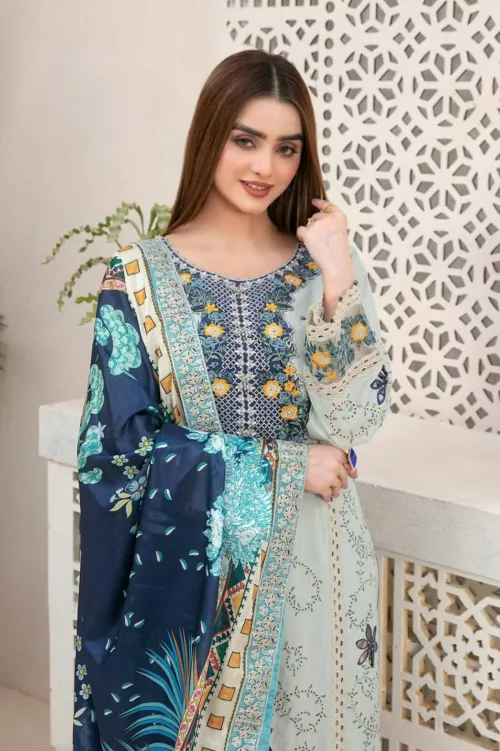 Kaiya D-9175 Semi-Stitched Embroidered Lawn by Tawakkal Fabrics - Patel Brothers NX 2