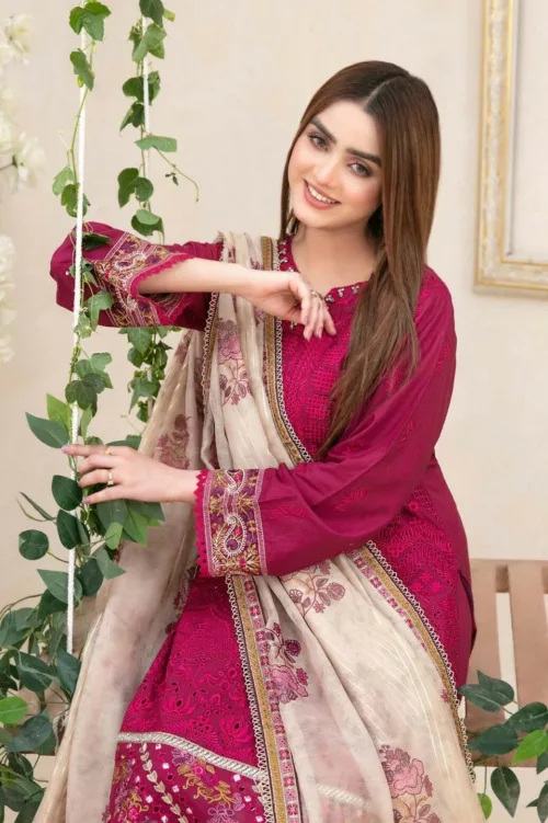 Kaiya D-9176 Semi-Stitched Embroidered Lawn by Tawakkal Fabrics - Patel Brothers NX 2