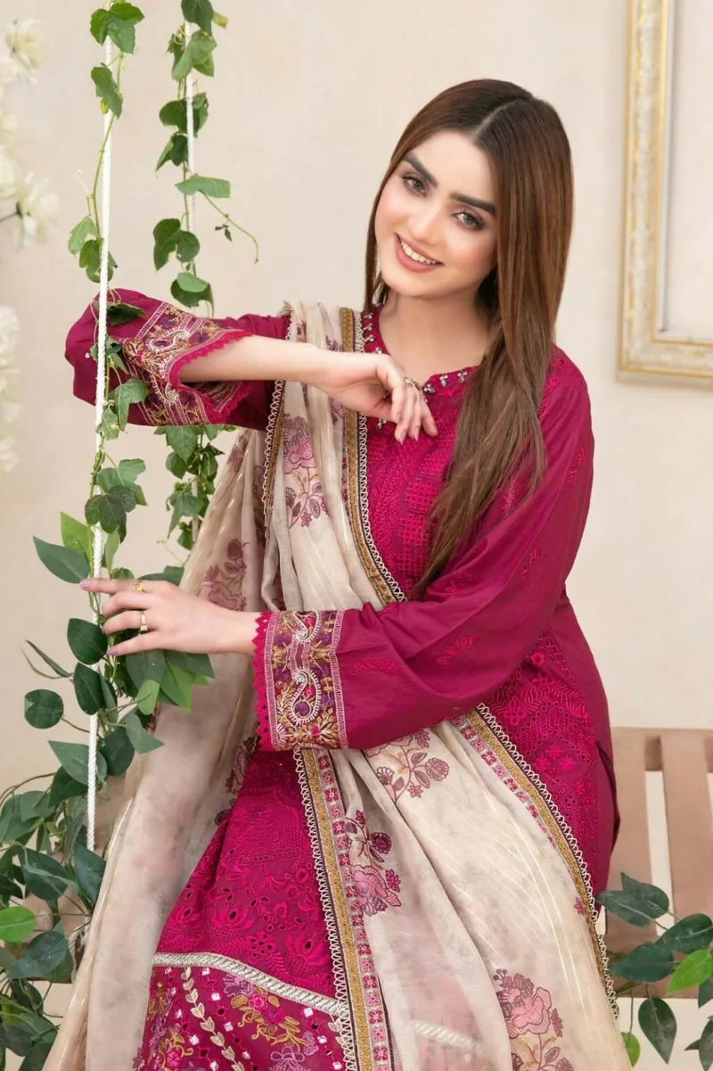 Kaiya D-9176 Semi-Stitched Embroidered Lawn by Tawakkal Fabrics - Patel Brothers NX 4