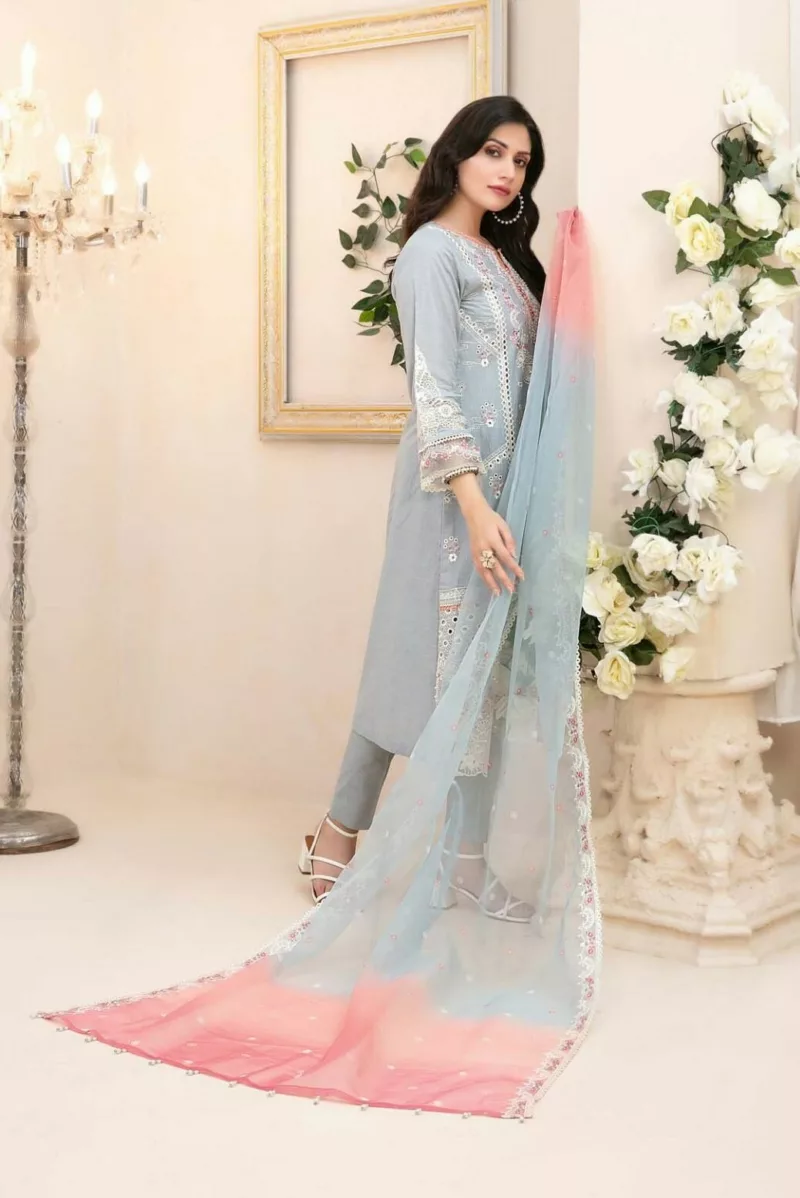 Kaiya D-9178 Semi-Stitched Embroidered Lawn by Tawakkal Fabrics - Patel Brothers NX 4