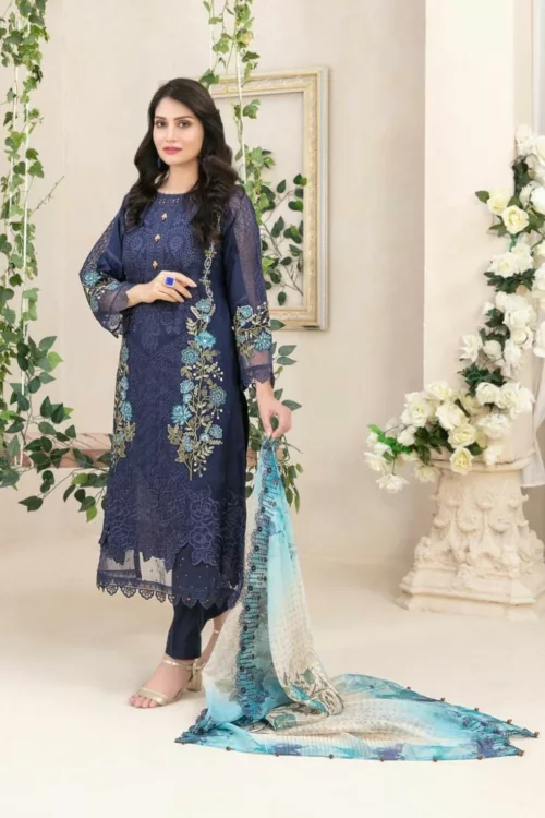 Kaiya D-9180 Semi-Stitched Embroidered Lawn by Tawakkal Fabrics - Patel Brothers NX