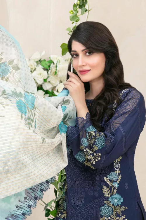 Kaiya D-9180 Semi-Stitched Embroidered Lawn by Tawakkal Fabrics - Patel Brothers NX 2