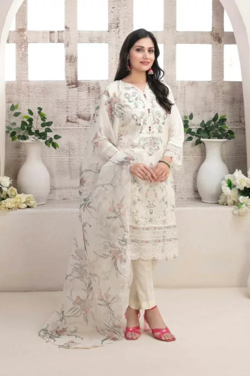 Kaiya D-9181 Semi-Stitched Embroidered Lawn by Tawakkal Fabrics - Patel Brothers NX