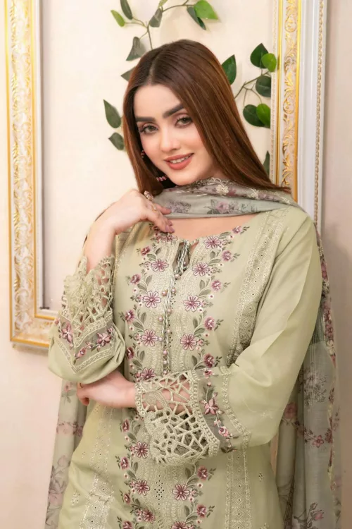 Kaiya D-9183 Semi-Stitched Embroidered Lawn by Tawakkal Fabrics - Patel Brothers NX 2