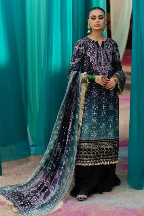 Exclusive Bazaar Embroidered Lawn Suit NS-129 by Nureh - Patel Brothers NX