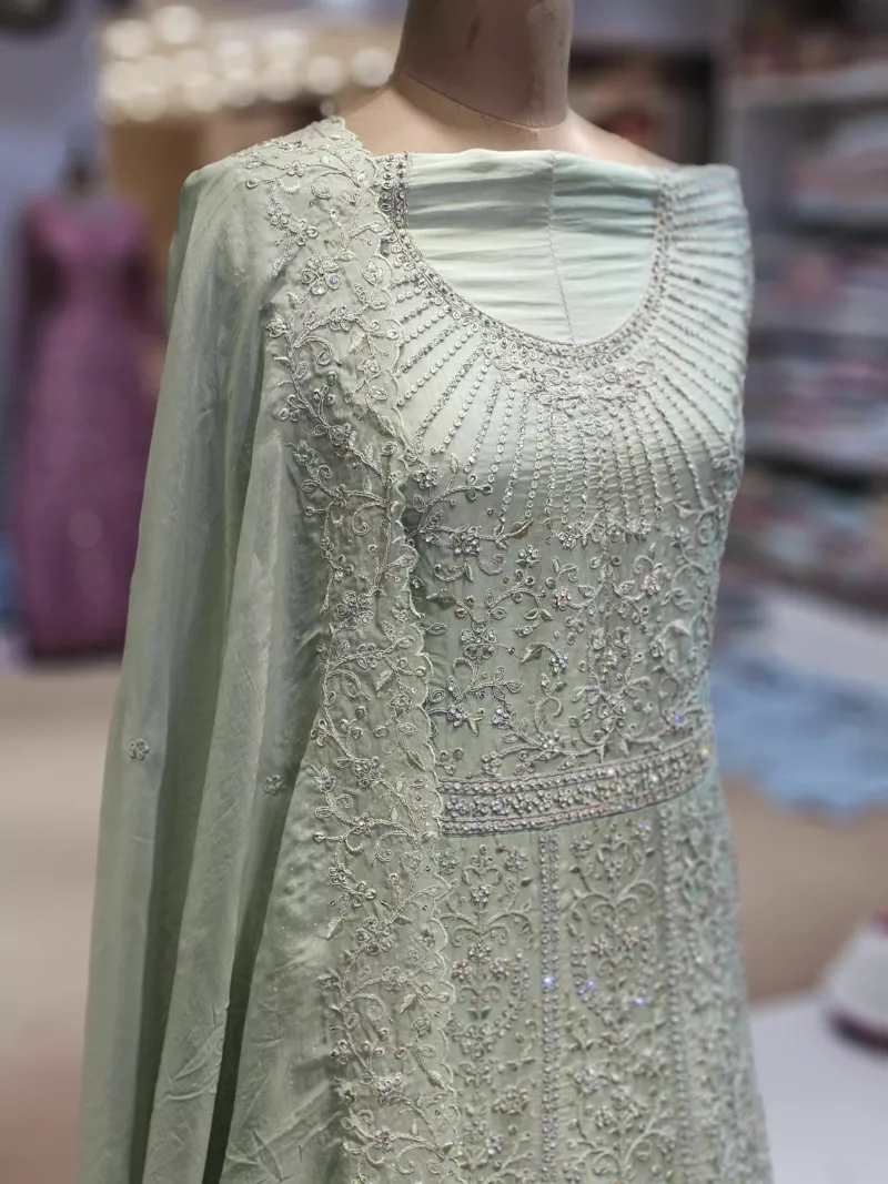 Soft Organza Embroidered Gown | SZA-70 A - Patel Brothers NX 6