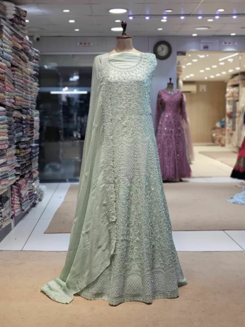 Soft Organza Embroidered Gown | SZA-71 A - Patel Brothers NX