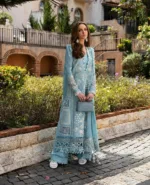 Ilana Luxury Lawn Unstitched By Republic Womens Wear | Azure (D4-B) - Patel Brothers NX 8