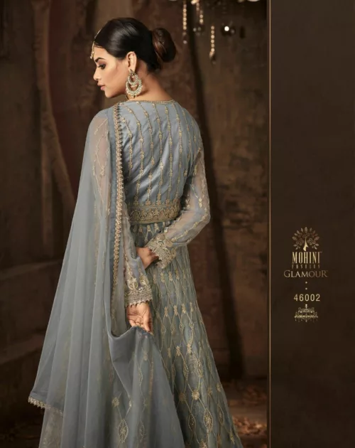 Embroidered Net Bridal Gown | Mohini 46002 - Patel Brothers NX 4