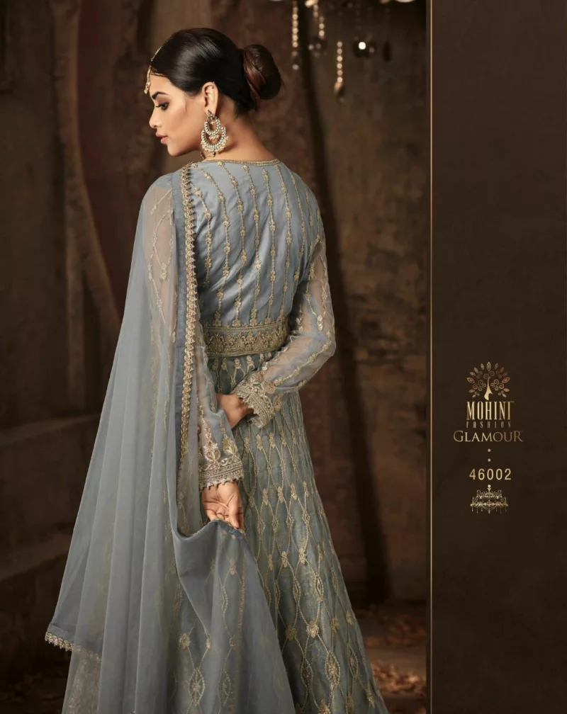 Embroidered Net Bridal Gown | Mohini 46002 - Patel Brothers NX 6