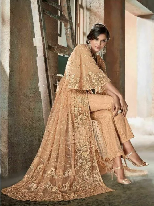 Sybella S-606 Embroidered Net Suit - Patel Brothers NX 2