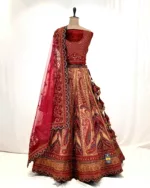 Kashmiri Embroidered Red and Gold Velvet Bridal Lehenga SZL8507 - Patel Brothers NX 16