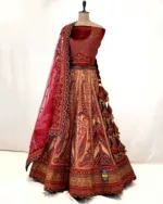 Kashmiri Embroidered Red and Gold Velvet Bridal Lehenga SZL8507 - Patel Brothers NX 10