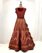 Kashmiri Embroidered Red and Gold Velvet Bridal Lehenga SZL8507 - Patel Brothers NX 14