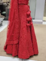 Crimson Red Net Embroidered Bridal Lehenga SZL8515 - Patel Brothers NX 11