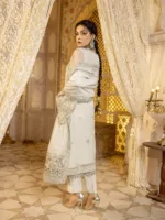 Champagne Organza Suit with Resham Embroidery and Zardozi Handwork - Patel Brothers NX 8