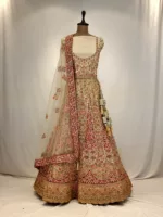 Royal Gold Multi Embroidered Bridal Lehenga SZL9097 - Patel Brothers NX 7