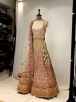 Royal Gold Multi Embroidered Bridal Lehenga SZL9097 - Patel Brothers NX 10