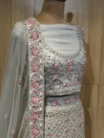 Light Grey Multi Embroidered Bridal LehengaSZL9098 - Patel Brothers NX 10