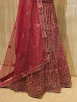 Red Zari Embroidered Intricate Bridal Lehenga SZL5727 - Patel Brothers NX 8