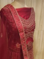 Red Zari Embroidered Intricate Bridal Lehenga SZL5727 - Patel Brothers NX 9