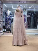 Light Rose Pink Kashmiri Style Embroidered Party Gown EXC8444 - Patel Brothers NX 11