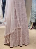 Light Rose Pink Kashmiri Style Embroidered Party Gown EXC8444 - Patel Brothers NX 10