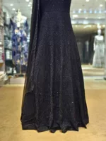 Jet Black Kashmiri Embroidered Georgette Anarkali Gown EXC8477 - Patel Brothers NX 12