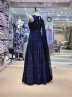 Deep Indigo Blue Kashmiri Embroidered Georgette Anarkali Gown EXC8477 - Patel Brothers NX 13