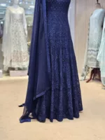 Deep Indigo Blue Kashmiri Embroidered Georgette Anarkali Gown EXC8477 - Patel Brothers NX 14