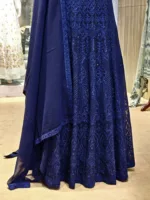 Deep Indigo Blue Kashmiri Embroidered Georgette Anarkali Gown EXC8477 - Patel Brothers NX 11