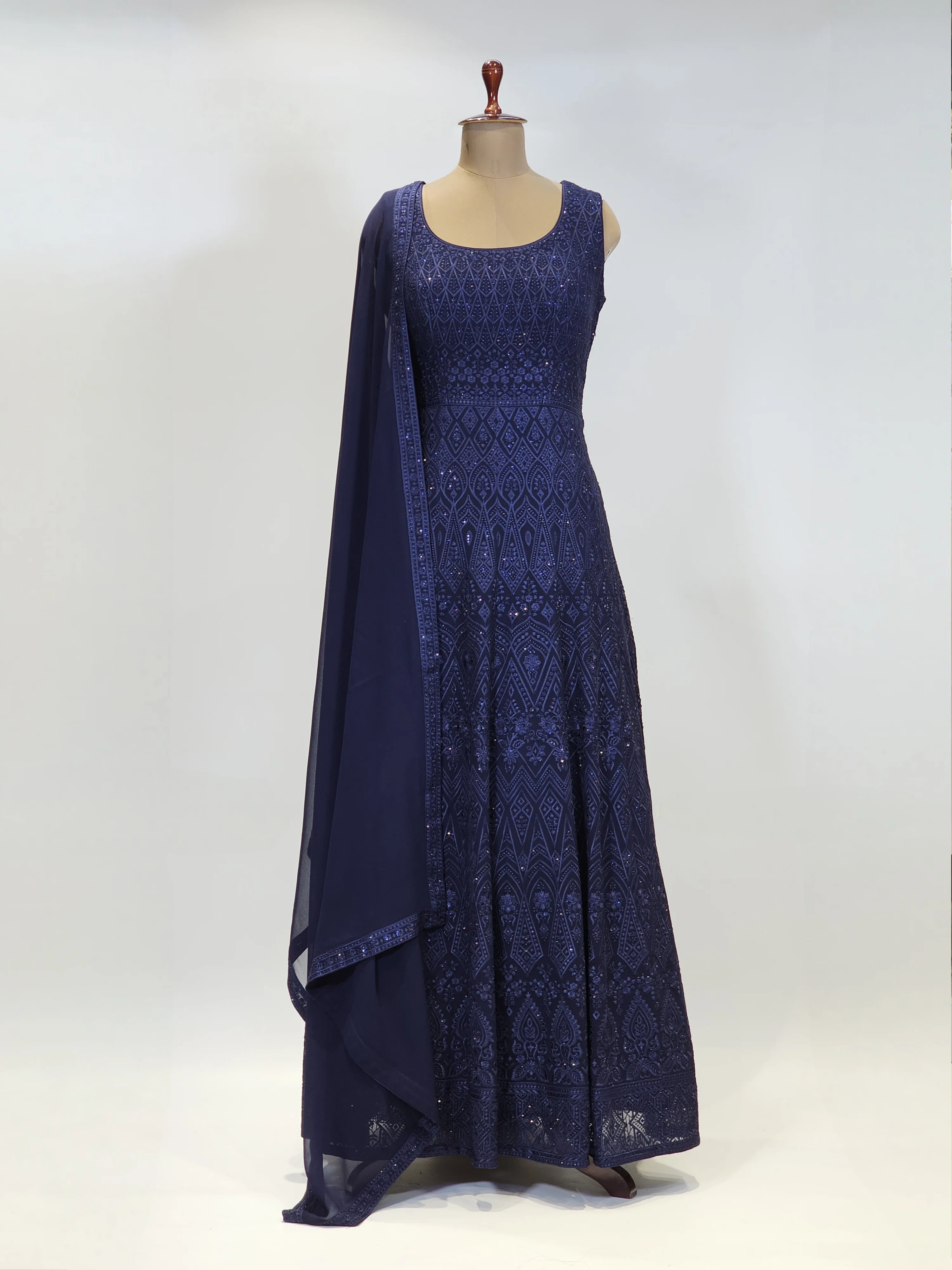 Dark Ink Blue Kashmiri Embroidered Georgette Long Party Gown EXC8479 - Patel Brothers NX 3 Dark Ink Blue Kashmiri Embroidered Georgette Long Party Gown EXC8479 - Patel Brothers NX 3