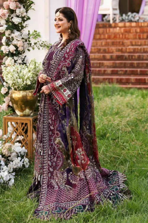 Nureh Unstitched Pakistani Suit – NL-70 JAHAN (Dark Wine) - Patel Brothers NX 4