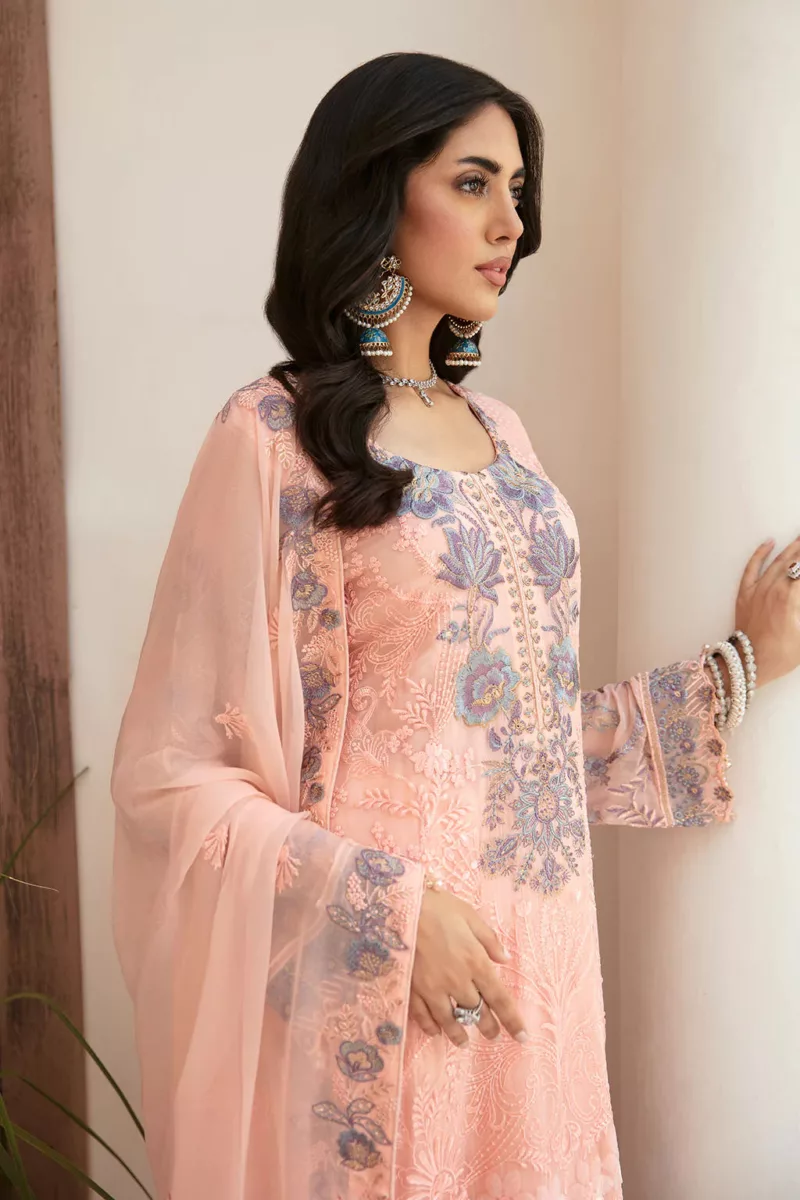 Unstitched Chiffon 3-Piece Suit By Ramsha F-2605 - Patel Brothers NX 6