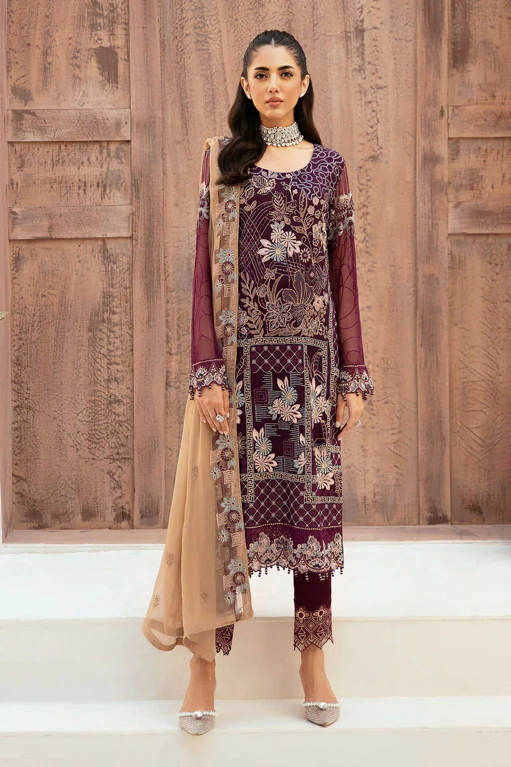 Unstitched Chiffon 3-Piece Suit By Ramsha F-2608 - Patel Brothers NX 3 Unstitched Chiffon 3-Piece Suit By Ramsha F-2608 - Patel Brothers NX 3