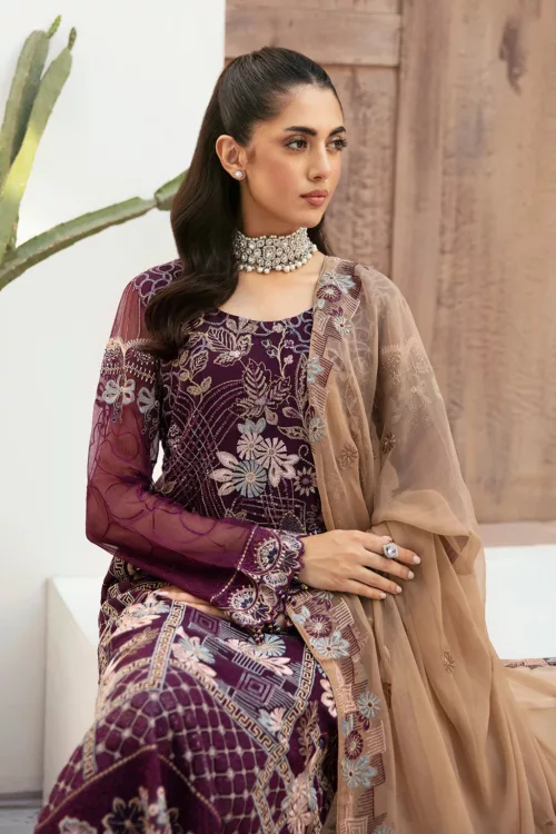 Unstitched Chiffon 3-Piece Suit By Ramsha F-2604 - Patel Brothers NX 3