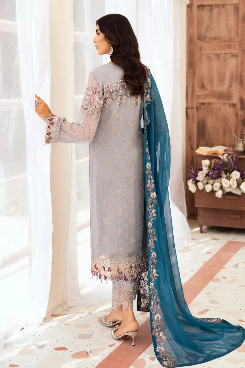 Unstitched Chiffon 3-Piece Suit By Ramsha F-2609 - Patel Brothers NX 5