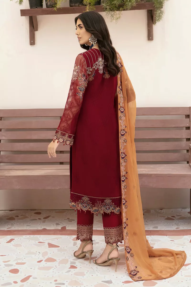 Unstitched Chiffon 3-Piece Suit  By Ramsha F-2612 - Patel Brothers NX 6