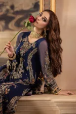 3-Pc Unstitched Premium Luxury Handwork Chiffon Suit with Embroidered Net Dupatta – DJW4-01 - Patel Brothers NX 18