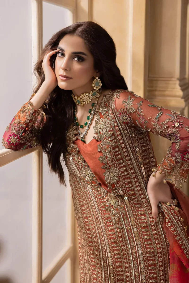 3-Pc Unstitched Premium Luxury Handwork Chiffon Suit with Embroidered Organza Dupatta – DJW4-04 - Patel Brothers NX 5